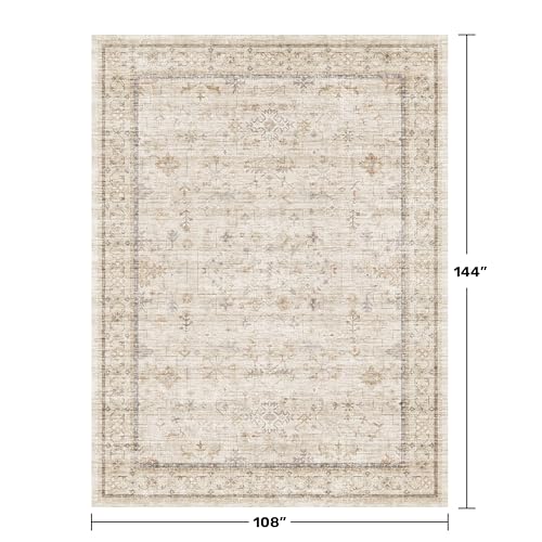 Washabel Lvory Modern Rugs for Living Room (9' x 12' (Rectangular) / Light Sand Beige)