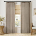 Pinch Pleated Linen Curtains 84 Inches Long 2 Panels Grey Beige (Grey Beige / 40"W x 84"L (Pack of 2))