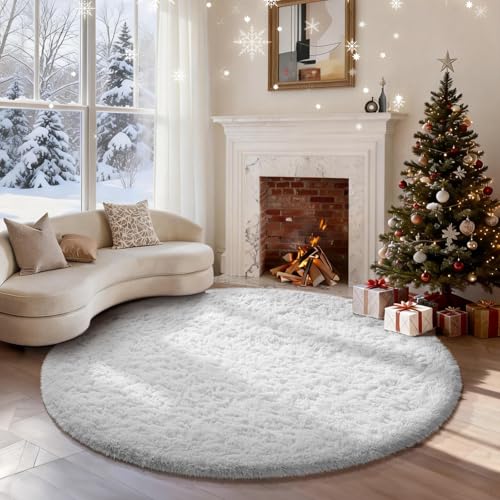 Round Rug 5Ft White Circle Area Rug (4- White / 5' (Round))