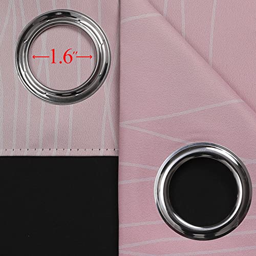 Sage Green and Pink Ombre Blackout Curtains for Bedroom (Sage and Pink / 42"W x 84"L (Pack of 2))
