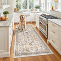Washable Runner Rug 3x6 Runners for Hallways Non Slip (Brown/Gold / 3' x 6' (Runner))