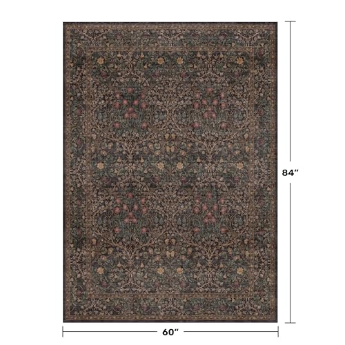 Dark Brown Washable 5x7 Area Rugs for Living Room (Dark Brown / 5' x 7' (Rectangular))