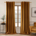 Velvet Curtains Golden Brown 66 x 84 Inch Length Set of 2 (Golden Brown / 66"W x 84"L (Pack of 2))