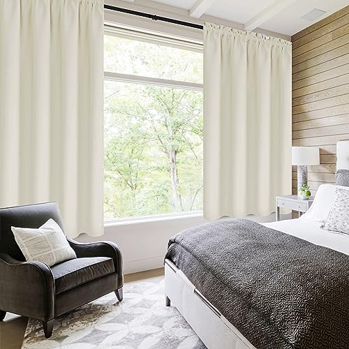 Short Blackout Curtains 42 x 36 Inch for Kitchen RV Bunk Light Beige (Light Beige / 42"W x 36"L (Pack of 2))