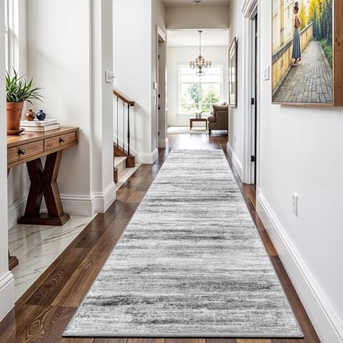 3x12 Washable Hallway Runner Rug (Grey / 3' x 12' (Runner))