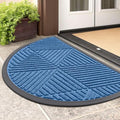 Half Circle Front Door Mat Outside Entrance (Blue / 29.5" X 17")