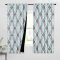 Moroccan 100% Blackout Curtains Bedroom Aqua Grey 50x63 2 Panels (Rod Pocket | Aqua and Grey / 50"W x 63"L (Pack of 2))