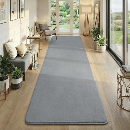 Modern Soft Hallway Runner Rug (3' x 10' (Runner) / Grey)