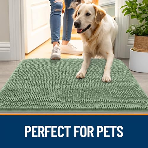 Dog Door Mat for Muddy Paws 40x32 (Olive Green / 40" X 32")