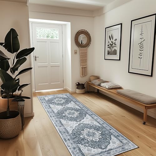 Washable Area Rug (Grey/White/Beige / 2' x 8' (Rectangular))