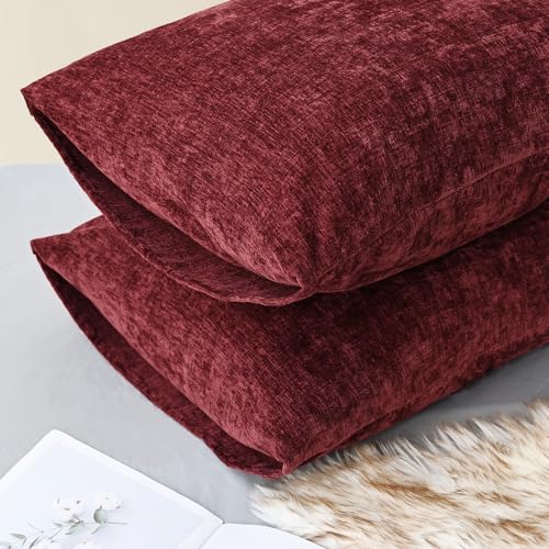 Decorative Standard Throw Pillow Covers 26 X 20 Inches Burgundy (26" x 20" (Pack of 2) / Burgundy)