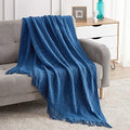 Royal Blue Throw Blanket 60x80Inch Knitted Soft Throw Sofa Blanket (Royal Blue / 60"x80")