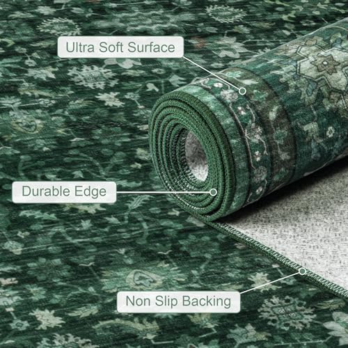 5x7 Area Rugs Living Room (Deep Green / 5' x 7' (Rectangular))