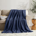 Fleece Blanket King Size Navy Lightweight Super Soft Cozy Luxury Microfiber Bed Blanket for All Seasons (Navy / King(108"x90"))