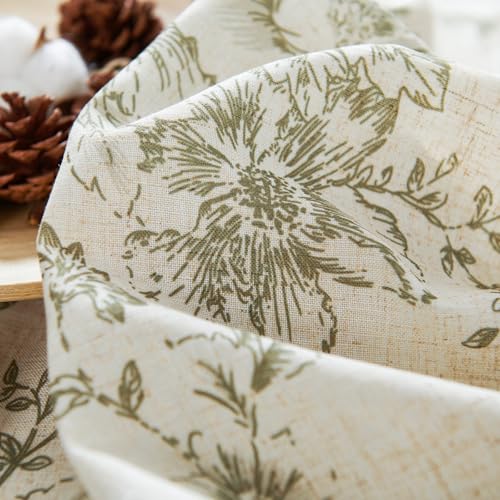Vintage Floral Linen Curtains 84 Long for Living Room 2 Panels (Green / 38"W x 84"L (Pack of 2))