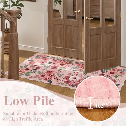 2x8 Washable Runner Rug (Pink (Big) / 2' x 8' (Rectangular))