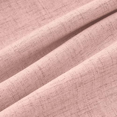 100% Blackout Linen Curtains 42 x 90 Inch Blush Pink 2 Panels (Blush Pink / 42"W x 90"L (Pack of 2))