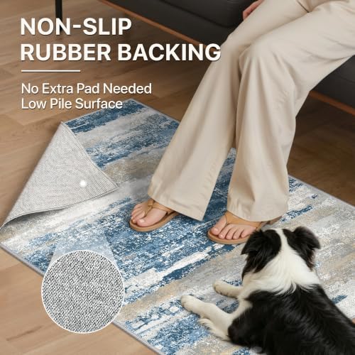 Area Rugs 6x9 for Living Room Bedroom (Blue Cream / 6' x 9' (Rectangular))