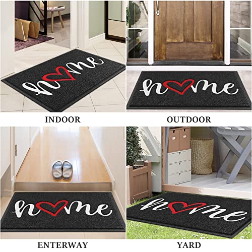 Door Mat Welcome Mat Floor Mat for Entryway (Black-home / 1'8" x 2'8" (Rectangular))
