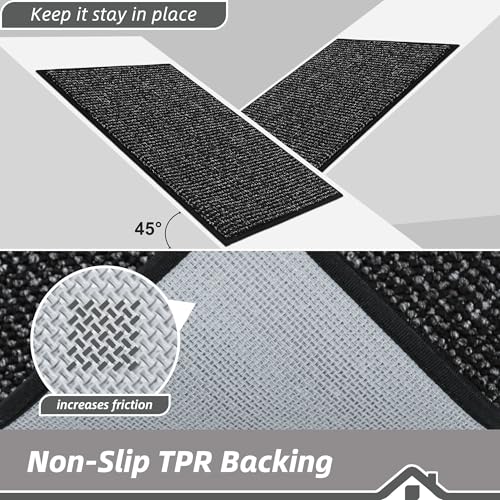 Kitchen Runner Rugs 20"x48" (Black / 20" X 48" (Rectangular))