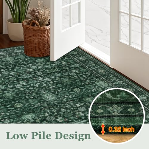 3x5 Area Rugs Living Room (Deep Green / 3' x 5' (Rectangular))