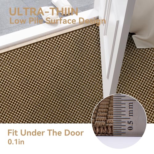 Hallway Runner Rug Long Kitchen Runner Washable Dark Brown 2x8 ft (Dark Brown/ Coffee / 2' x 8')