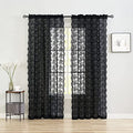 Vintage Lace Curtains 108 Inches Long (Black / 52"W x 108"L (Pack of 2))