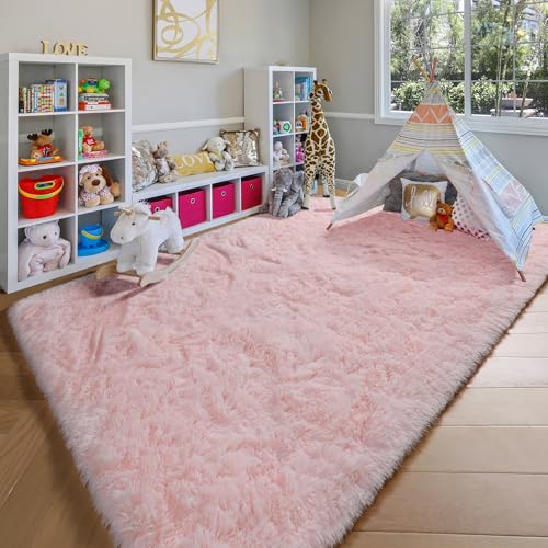 Pink 6x9 Area Rugs for Living Room Bedroom (Light Pink / 6' x 9' (Rectangular))