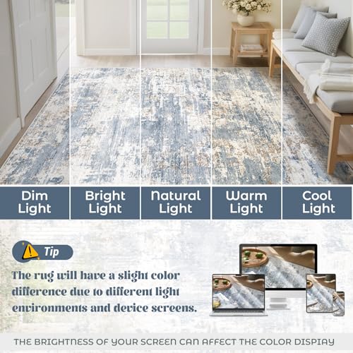 5x7 Area Rugs for Living Room (Blue / 5' x 7' (Rectangular))