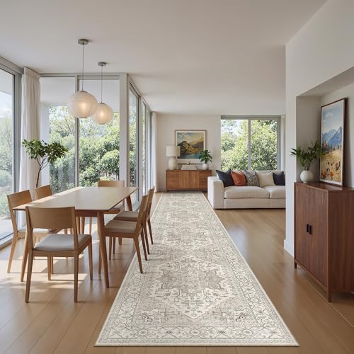 Hallway Runner Rug 2'6''x16' Kitchen Runners Vintage (Beige/Brown / 2'6" x 16' (Runner))
