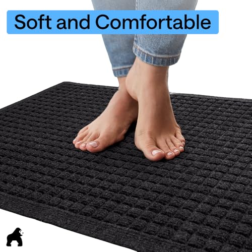 HydroABSORB Door Mat for Indoor Outdoor Use (Black / 72" X 24")