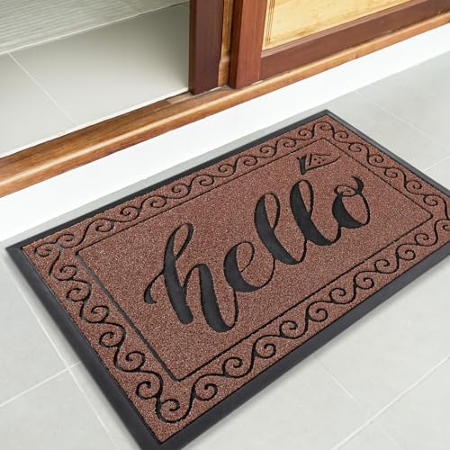 Welcome Mats for Front Door 29.5x17 (Maroon / 29.5x17 Inch)