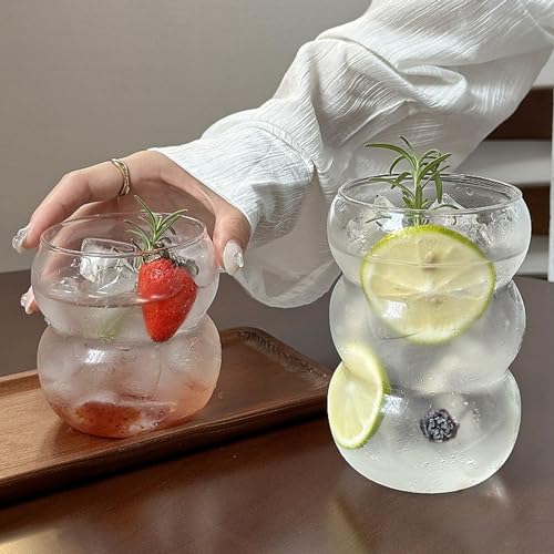 Ribbed Glassware Water Tumbler (Small Wave - Big Mouth)