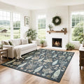 Washable Rugs 8x10 Area Rug for Living Room (8' x 10' (Rectangular) / Tree of Life- Dark Green)