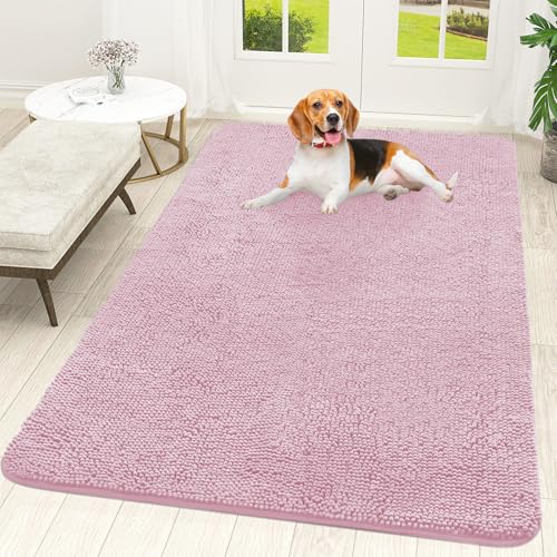 Dog Door Mat for Muddy Paws 59x35 (Dusty Rose / 59" X 35")
