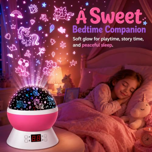 Unicorn Star Projector for Kids (Light Pink-2)
