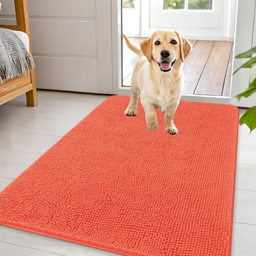 Dog Door Mat for Muddy Paws 44x32 (Coral / 44" X 32")