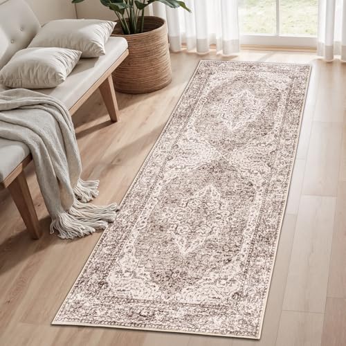 2x6 Runner Rug for Hallways (Vintage Beige Brown / 2' x 6' (Runner))