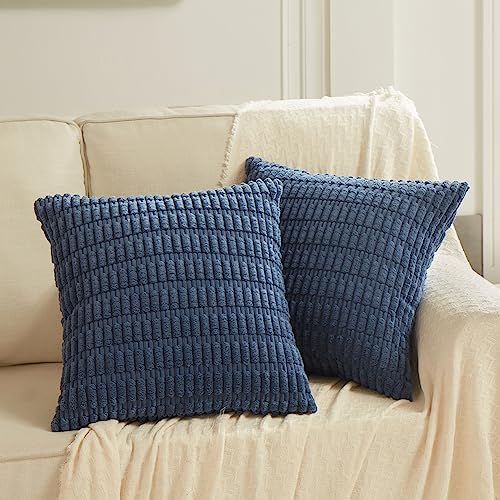 4 Packs Decorative Throw Pillow Covers for Living Room Couch Bed (20" x 20" (Pack of 4) / Dusty Blue)