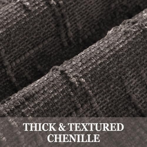 Textured Chenille Throw Pillow Covers 24x24 Set of 2 Dark Brown (Dark Brown / 24" x 24" (Pack of 2))