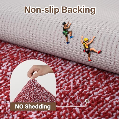Bathroom Rugs 30x20 Non Slip Washable (Red / 1'8" x 2'6" (Rectangular))