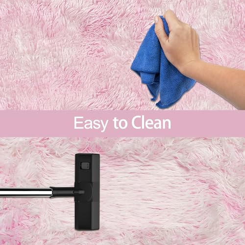 Tie Dye Pink Fluffy Rug for Bedroom 4x6ft Soft Shag Area Rug Mat Bedside Throw Rug for Living Room Kids Room Boys Teens Nursery Baby Dorm Office Home Decor Aesthetic Carpets (Tie-dyed Pink / 4' x 6' (Rectangular))