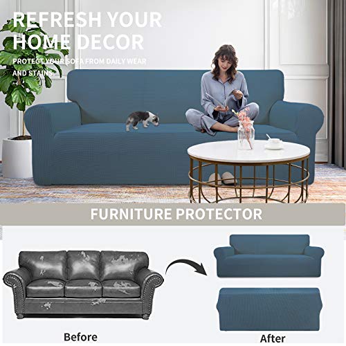 Stretch Oversized Chair Slipcover with Arm Washable Bluestone (Small-XL Chair / Bluestone)