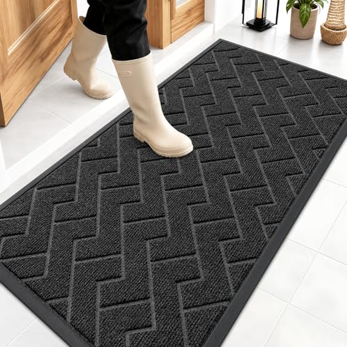 Front Door Mat Outside 47x23 (Black / 47" x 23")