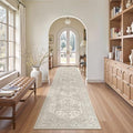 Washable Runner Rugs 2x12 Long for Hallway Kitchen Soft (Beige/Brown / 2' x 12' (Runner))