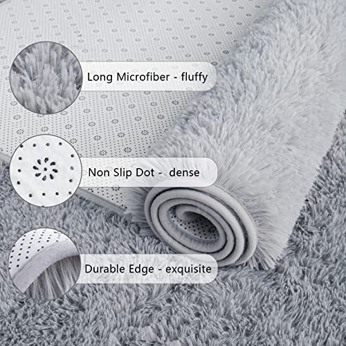 Soft 2x10 Runner Rug for Bedroom Living Room Plush Fluffy Rug (Grey / 2' x 10' (Runner))