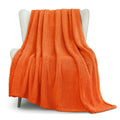 Extra Large Soft Fleece Throw Blanket for Couch (Burnt Orange / Throw(50x70 In))
