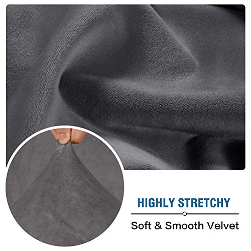 Velvet Stretch Couch Cushion Cover Plush Cushion Slipcover for Chair Loveseat Sofa Cushion Furniture Protector Seat Cushion Sofa Cover (Grey / 3 Cushion Sofa)