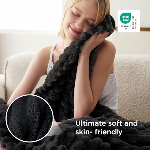 Soft Twin Blanket for Bed Decor Gifts Black 60"x80" (Black / Twin)