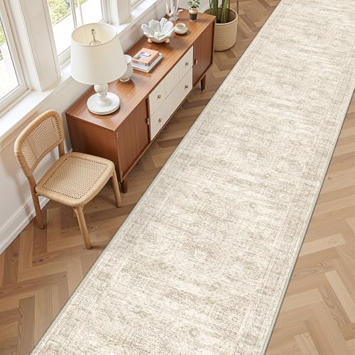 3x14 Runner Rug Non Slip (Beige/Ivory / 3' x 14' (Runner))